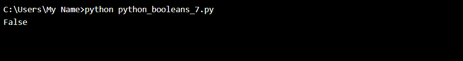 Python布尔值实例代码分析