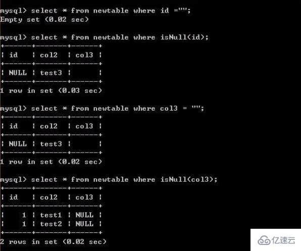 mysql怎么查詢不為空的字段