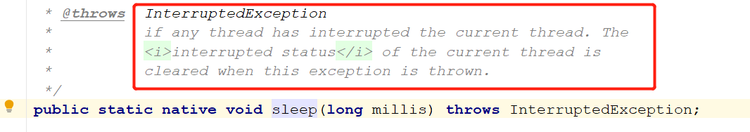 Thread.sleep()要抛出中断异常的原因是什么