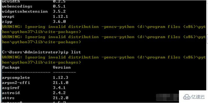 WARNING:Ignoring invalid distribution -pencv-python警告信息怎么处理