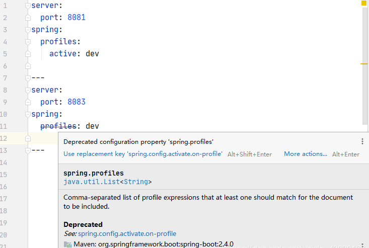 Spring?Boot2.4配置特定環(huán)境時spring:?profiles提示被棄用的原因是什么