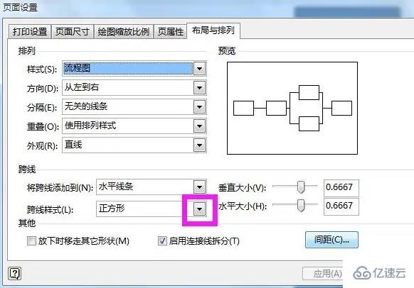 visio2007怎么设置跨线